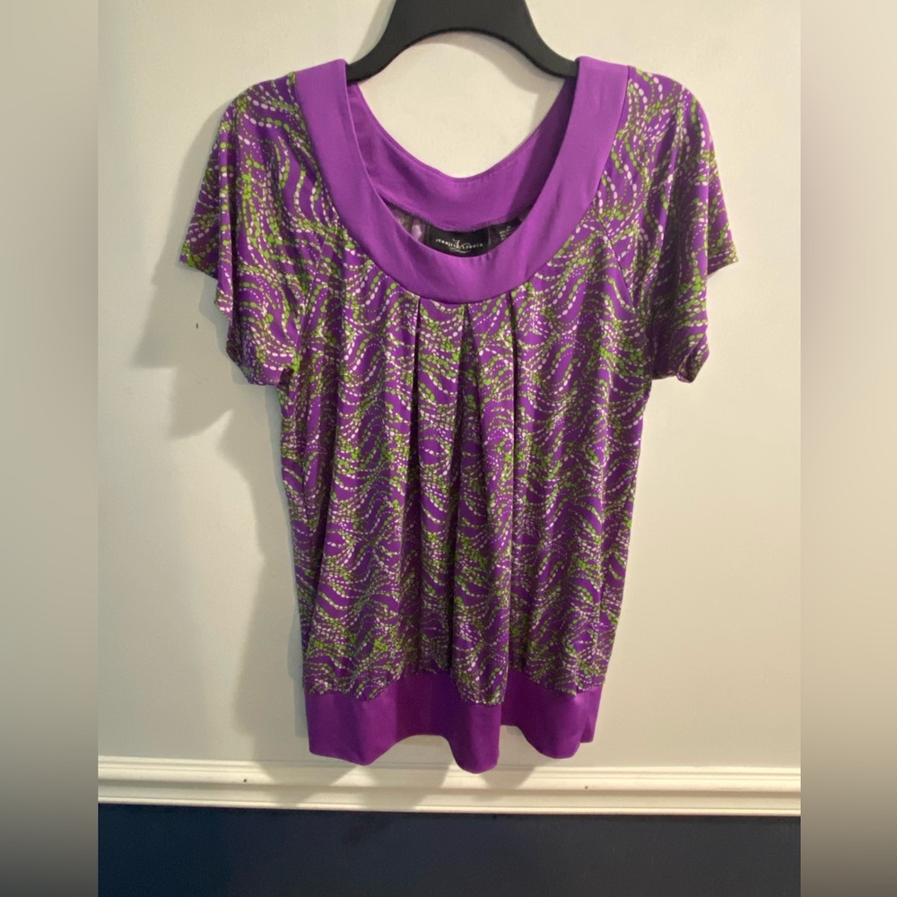 Purple and Green Women's Blouse